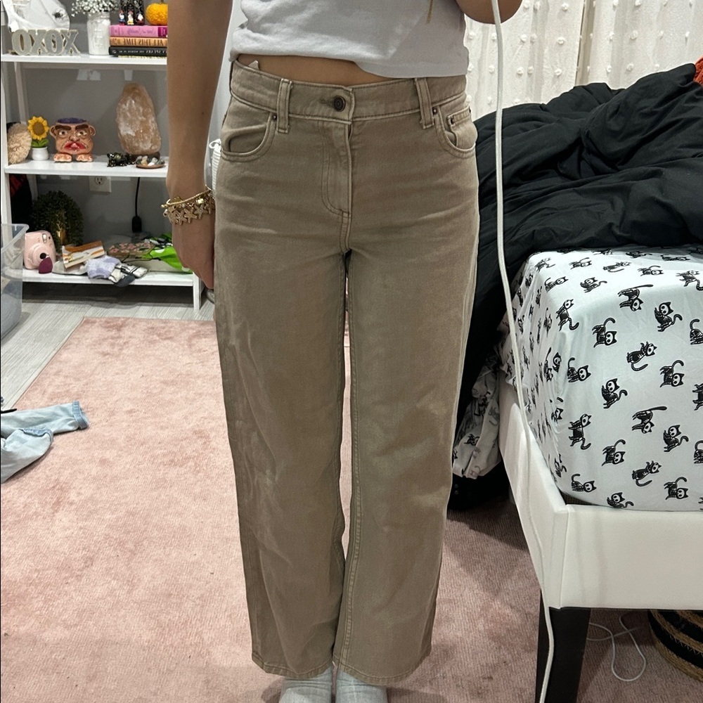 Pacsun kids wide leg tan jeans, size 10​